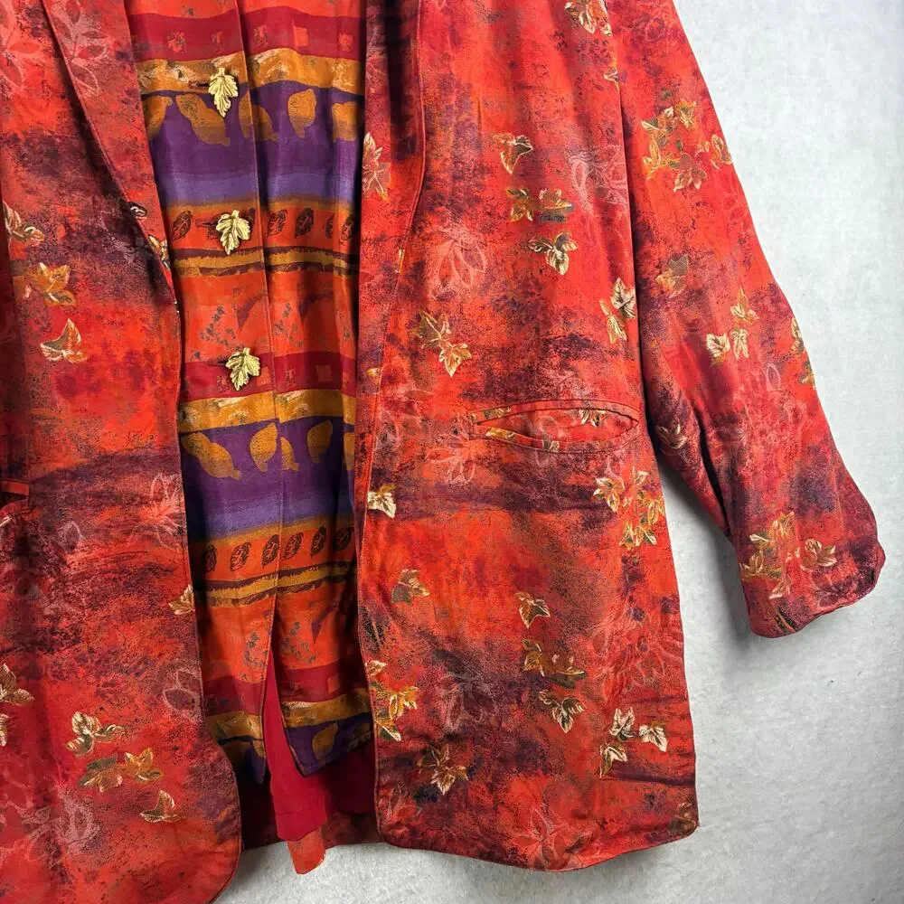 Dorothy Schoelen Long Sleeve Formal Autumn Blouse Top Women's Large Lagenlook
